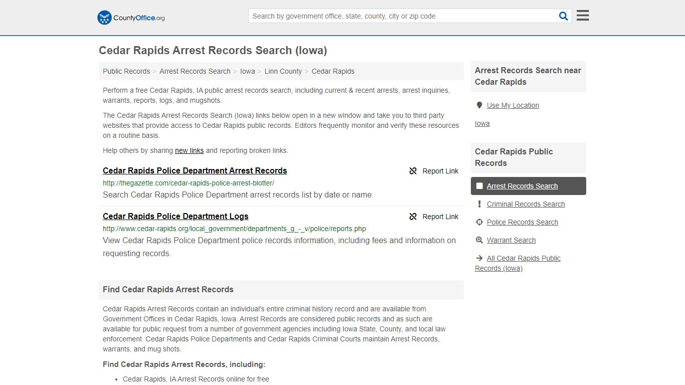 Arrest Records Search - Cedar Rapids, IA (Arrests & Mugshots)